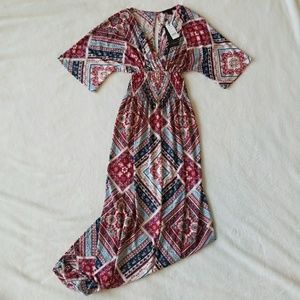 Paisley pattern maxi dress